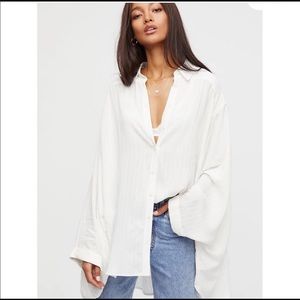 Free People City Cloud Button Down Top
